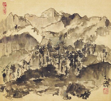 呼应（纸本水墨）　邵大箴