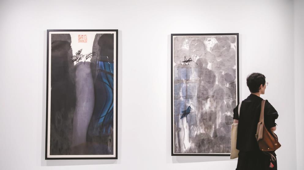 昨天，“行云流墨——巴黎赛努奇博物馆藏现当代中国绘画展”在上海东一美术馆揭幕。（馆方供图）