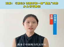 文学博士王淼：《深山》试图开拓一种“星丛”式的乡土书写路径《深山》能够更深刻地带领读者重回上世纪六七十年代。[详细]